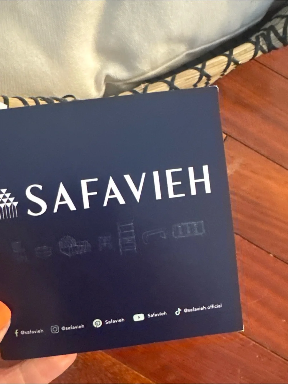 Safavieh Natural & Black Woven Pet Bed with Cream Cushion